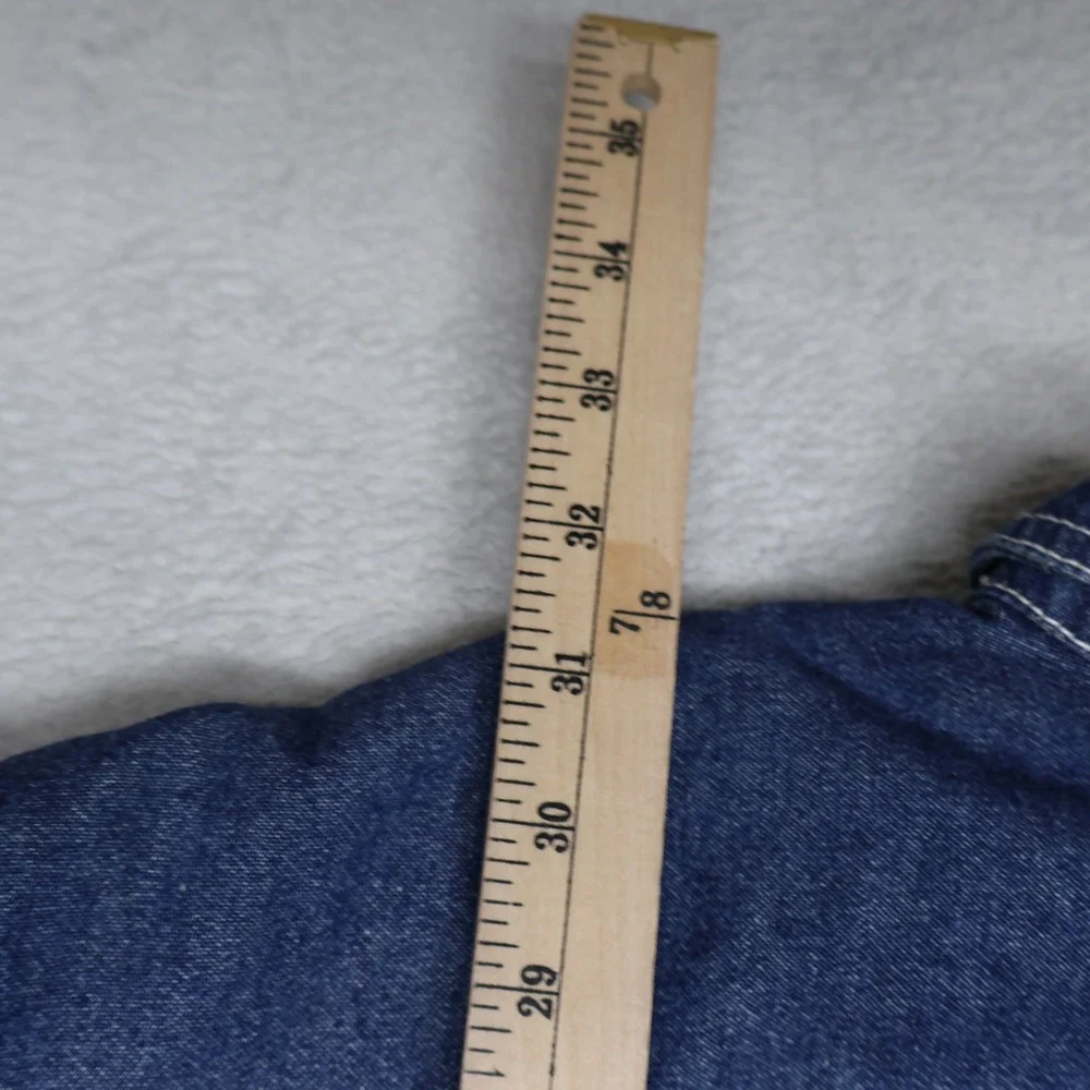 Levis Shirt Jacket Mens XL Blue Denim Sherpa Fleece Lined Western Button Up Work - Picture 11 of 14